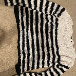 Brandy Melville Black and White Striped Sweater